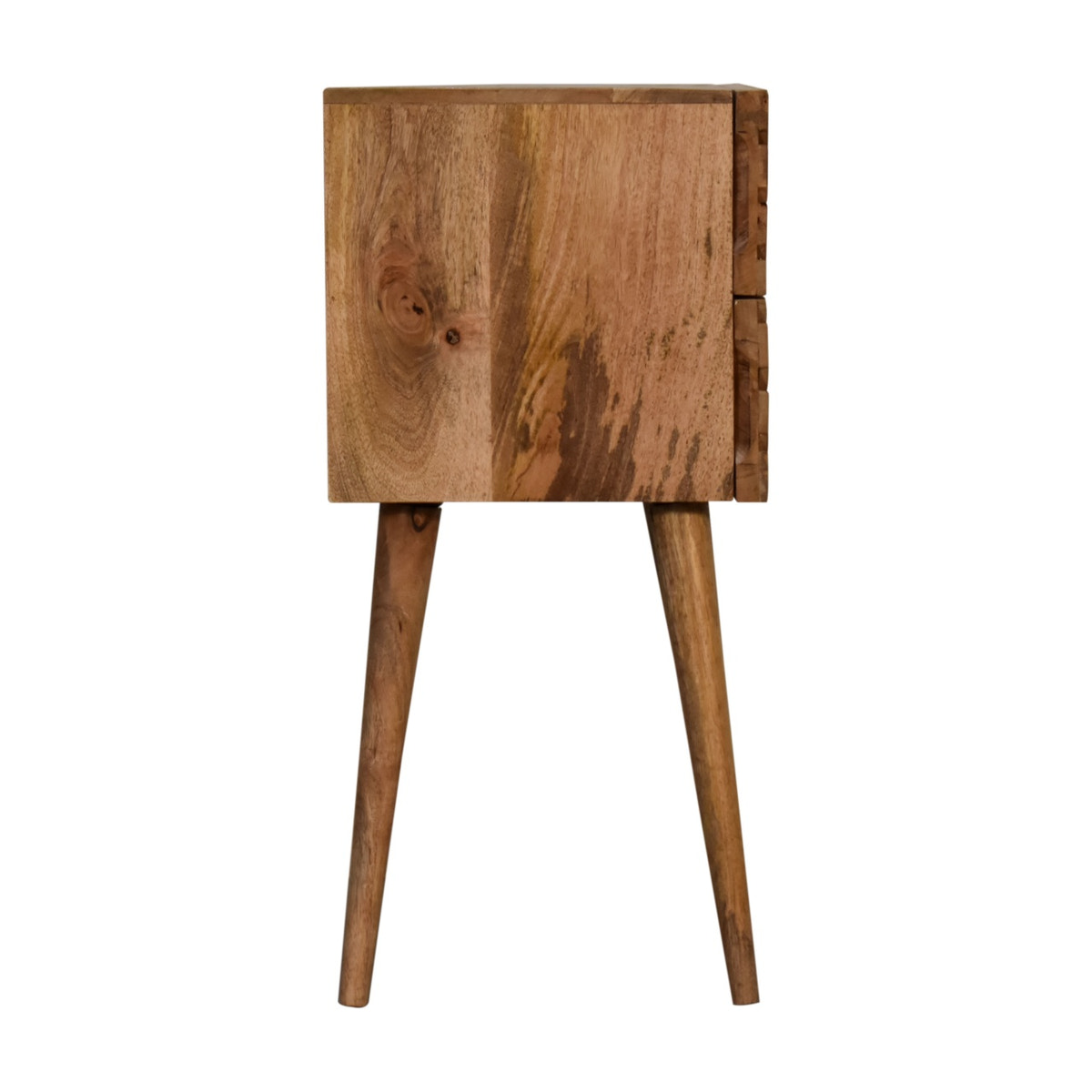 Mini Lillie Bedside Table | Oak Solid Mango Wood Hand-Carved