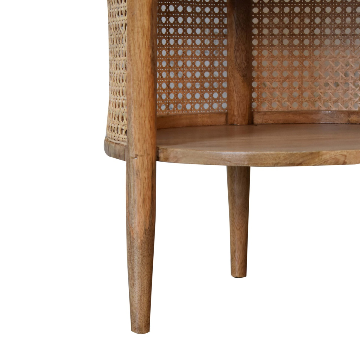 Larissa Round Bedside Table | Oak Solid Mango Wood