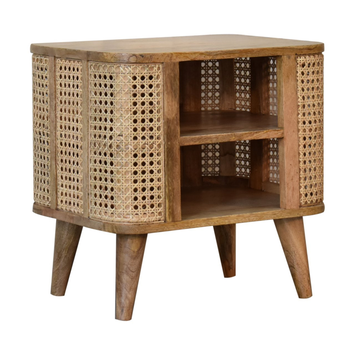 Larissa Open Bedside Table | Oak-Ish Rattan
