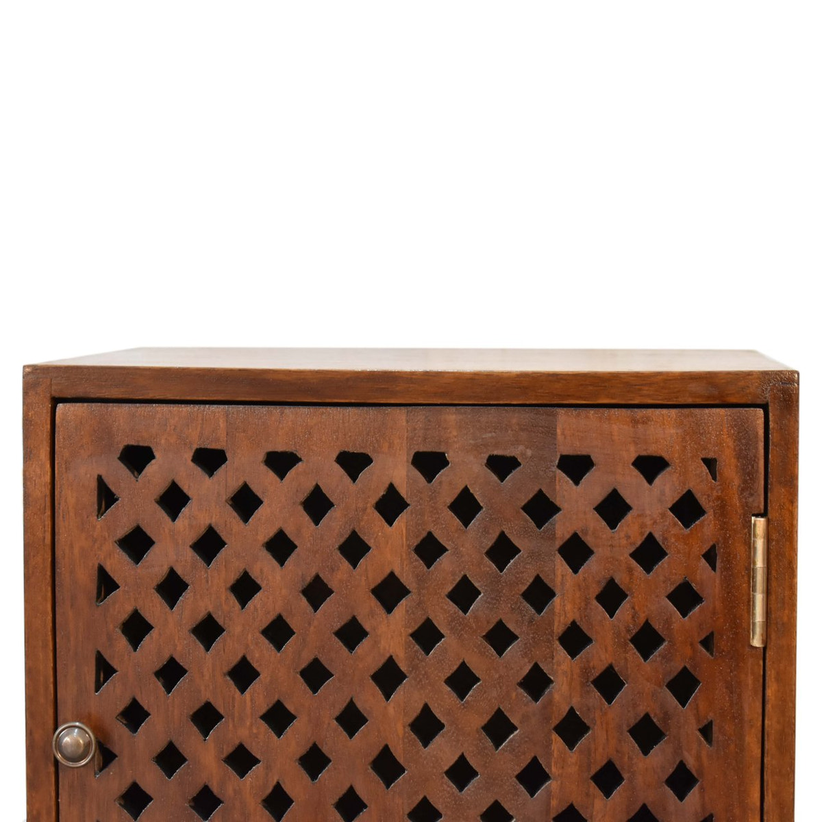 Arlo Bedside Table | Chestnut Solid Mango Wood Hand-Carved