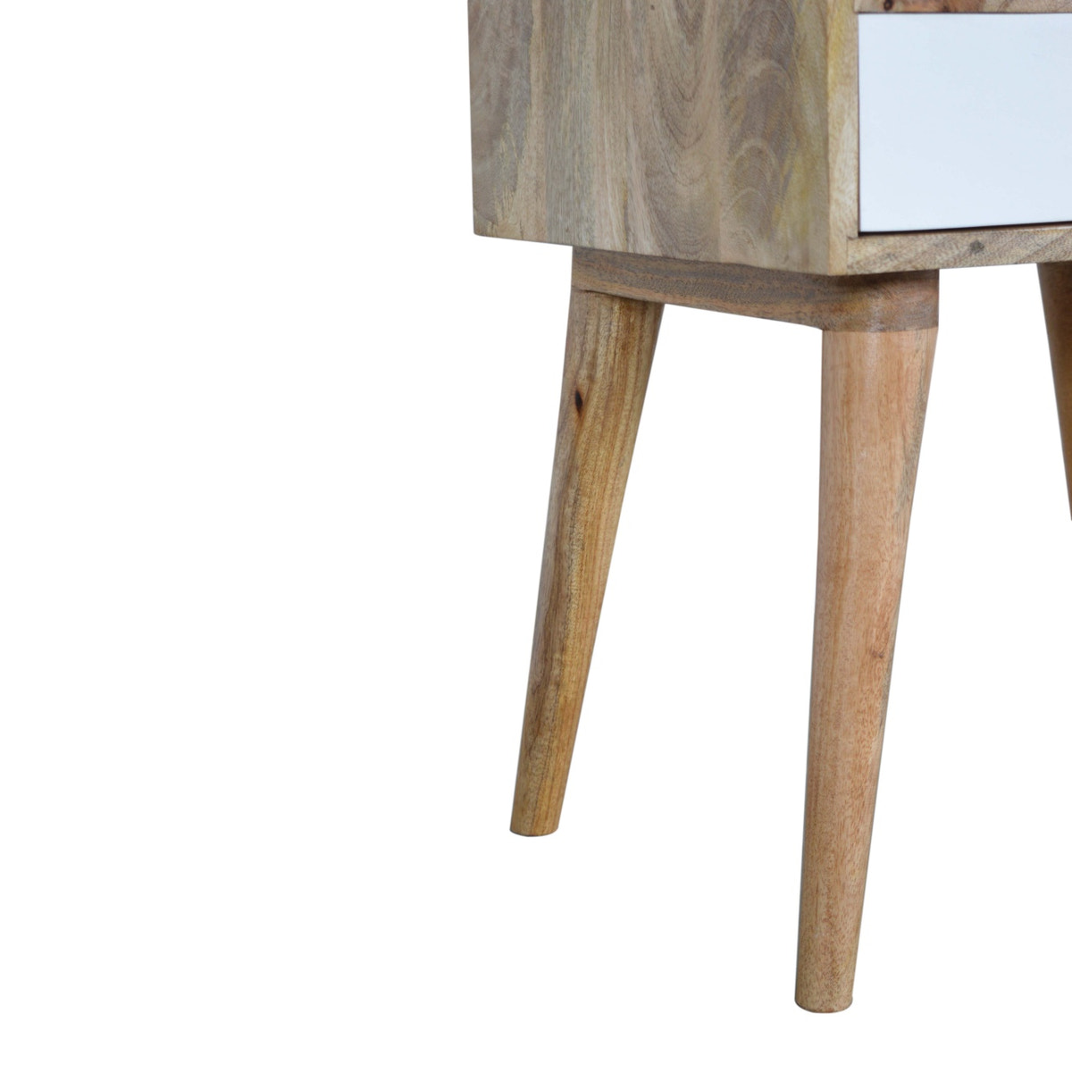 White Painted Drawer Bedside Table | Oak Mango Wood