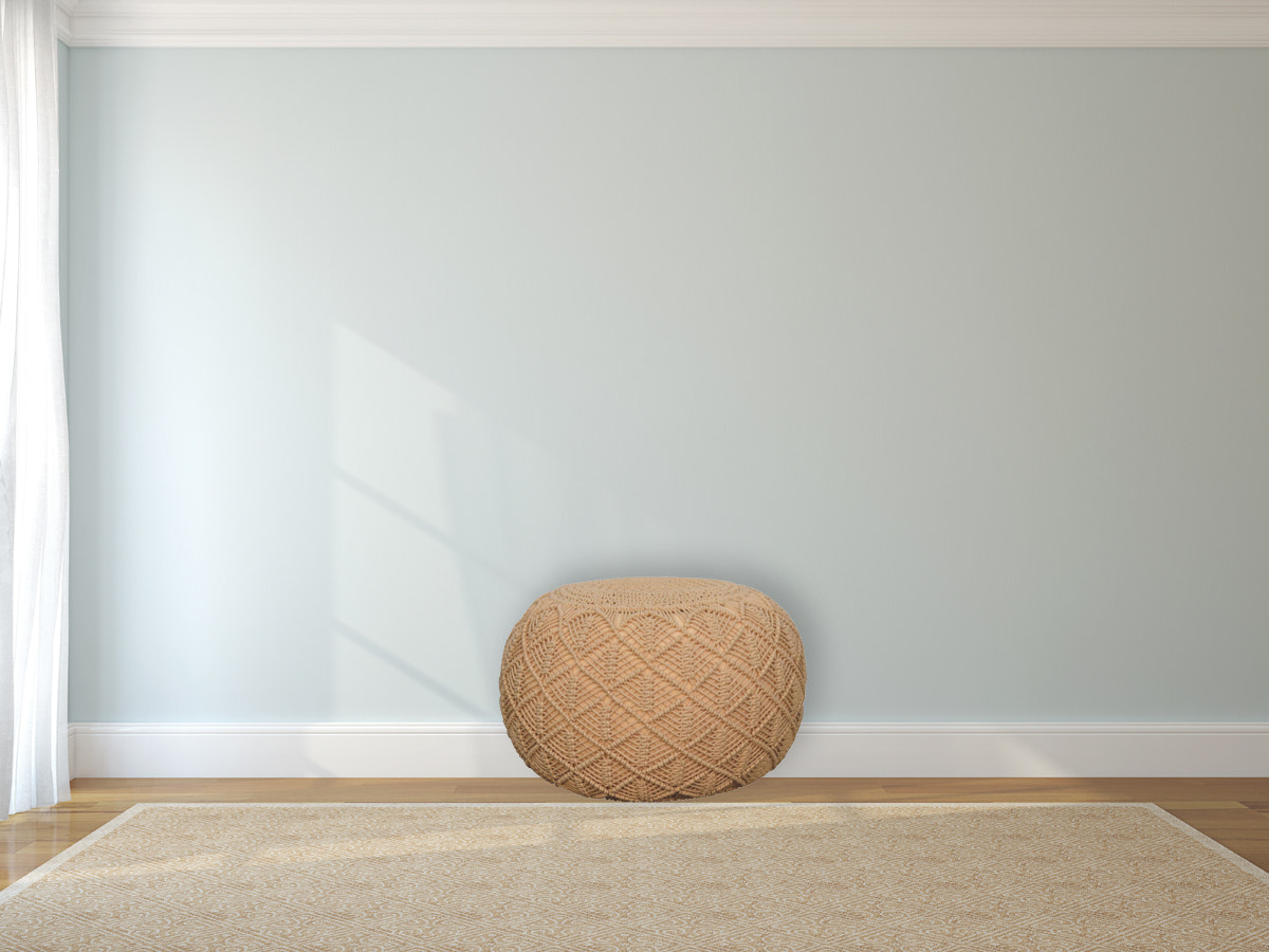 Ansley Beige Pouffe
