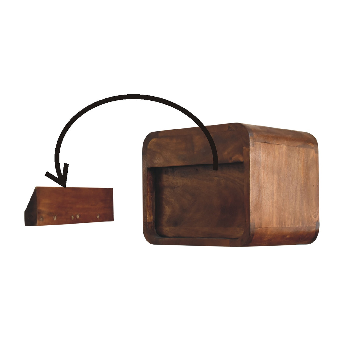 Floating Mini Chestnut Bedside Table | Wall-Mounted