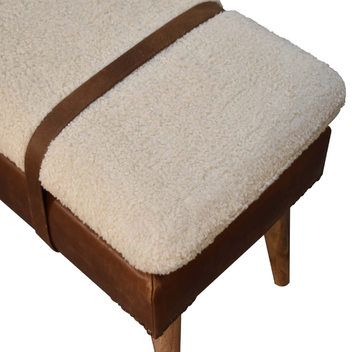 Buffalo Hide Leather Bench