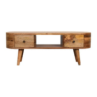 Mini Rounded Dual Drawer Entertainment Unit