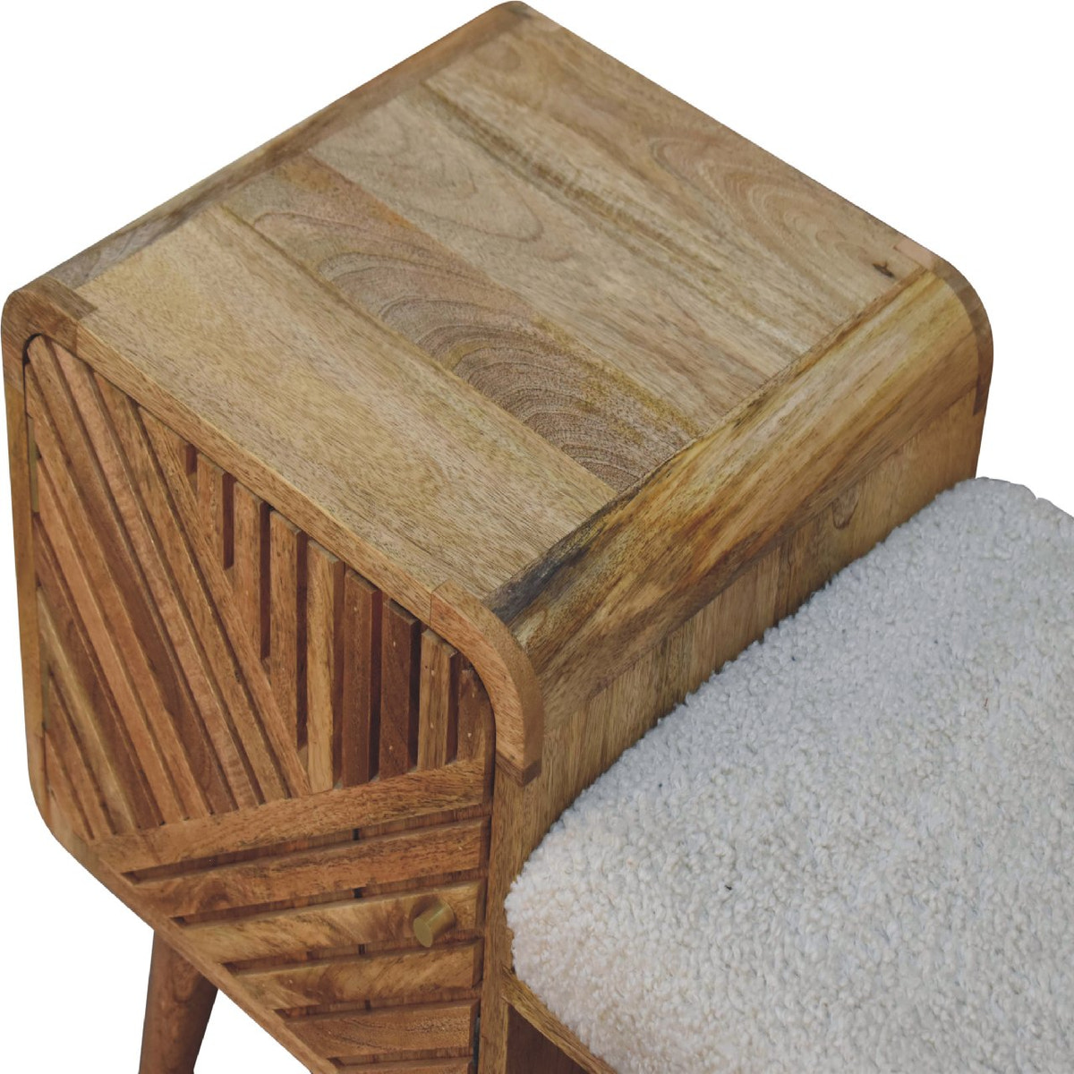 Boucle Carved Telephone Table Accent Piece | Hand-Carved