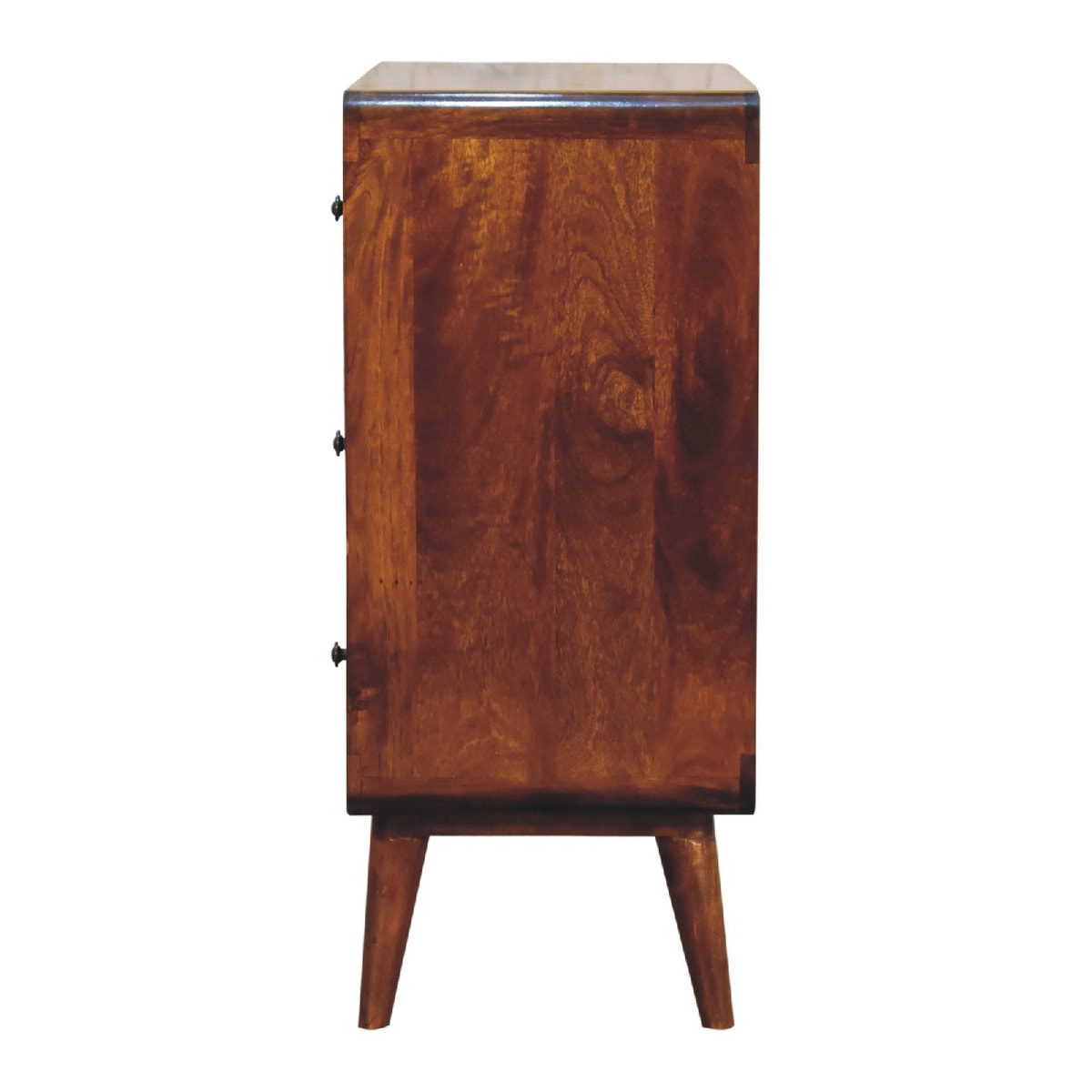 2 over 2 Curved Chesnut Chest of Drawers | Chestnut Mango Wood
