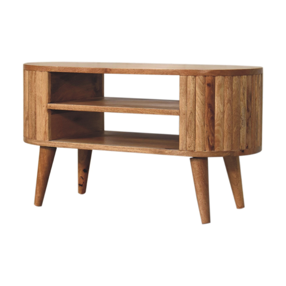 Stripe TV Media Unit | Oak-Ish Mango Wood