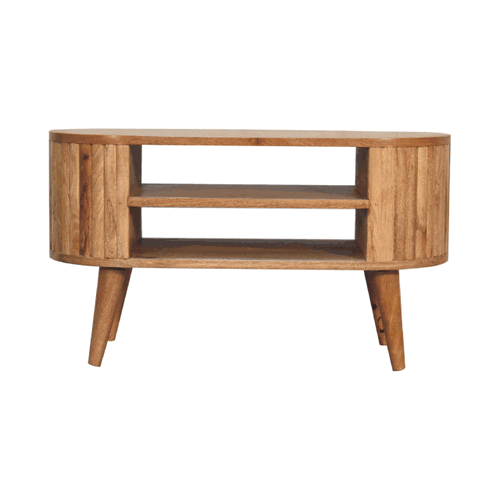 Stripe TV Media Unit | Oak-Ish Mango Wood