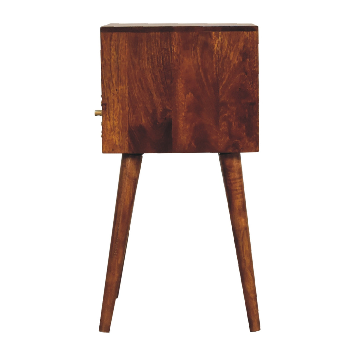 Eden Mini Bedside Table | Chestnut Solid Mango Wood Open Shelf