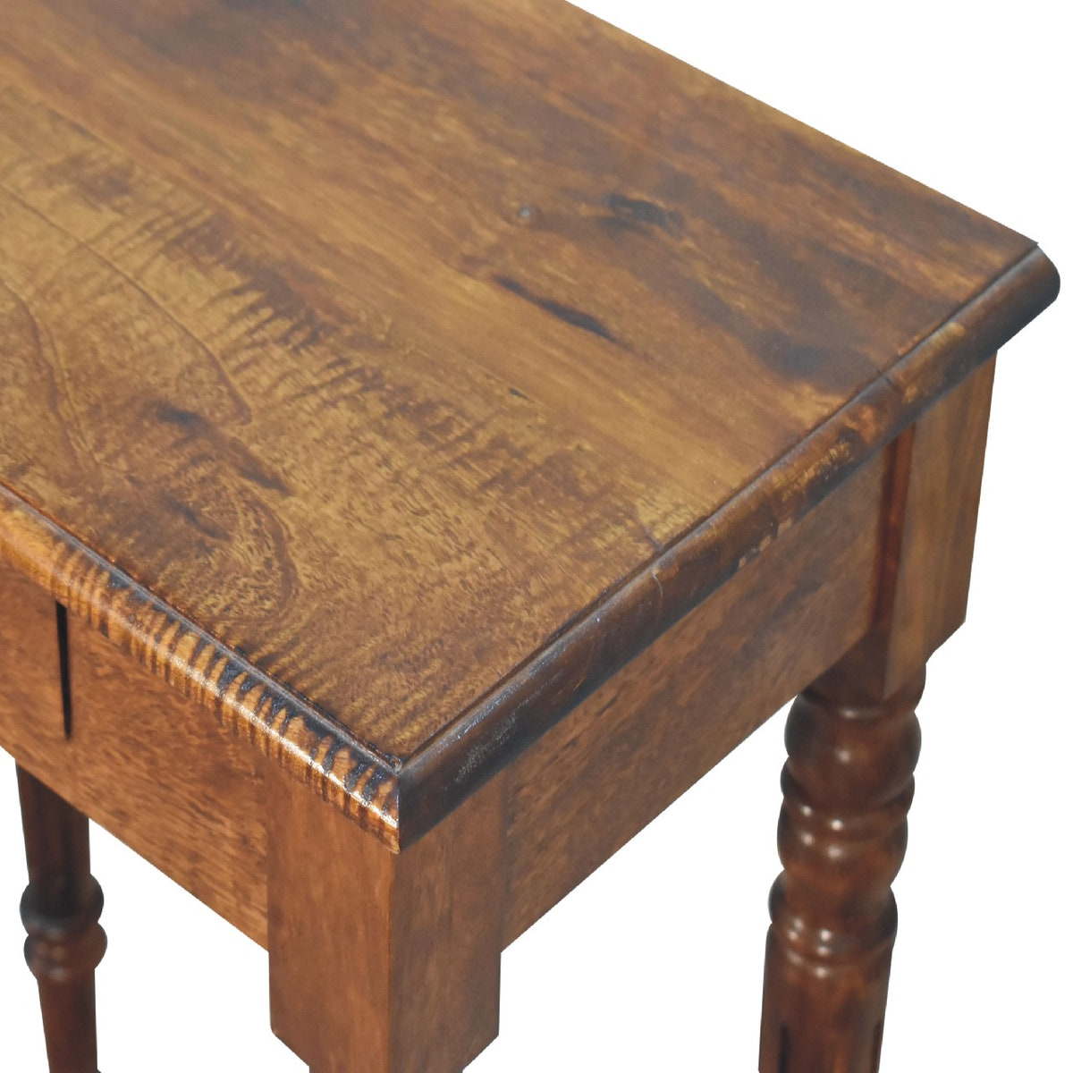Chestnut Turned Leg Writing Desk | Hand-Carved