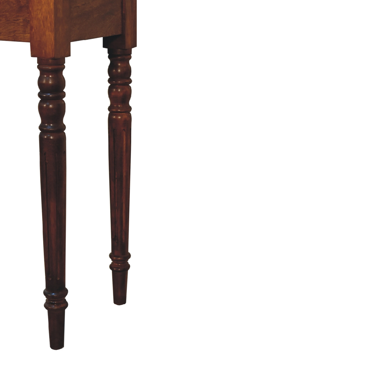 Chestnut Turned Leg Writing Desk | Hand-Carved