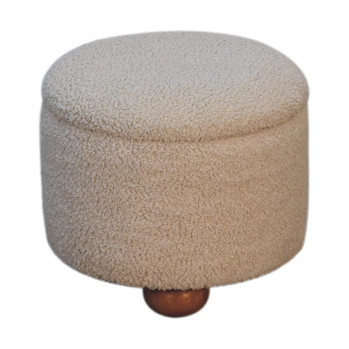 Cream Boucle Storage Footstool | Hidden Storage
