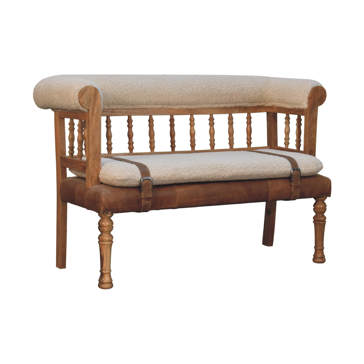 Strapped Hallway Bench | Oak Mango Wood