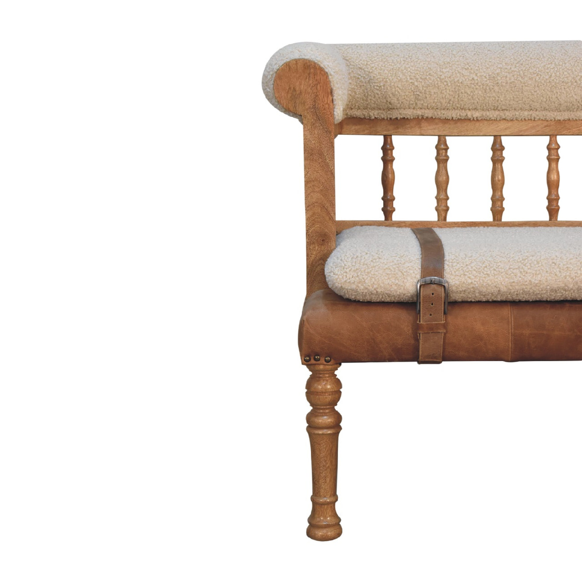 Strapped Hallway Bench | Oak Mango Wood