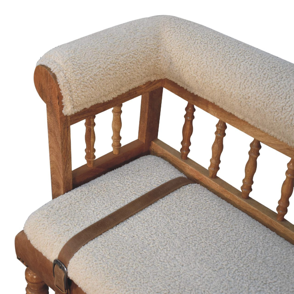 Strapped Hallway Bench | Oak Mango Wood