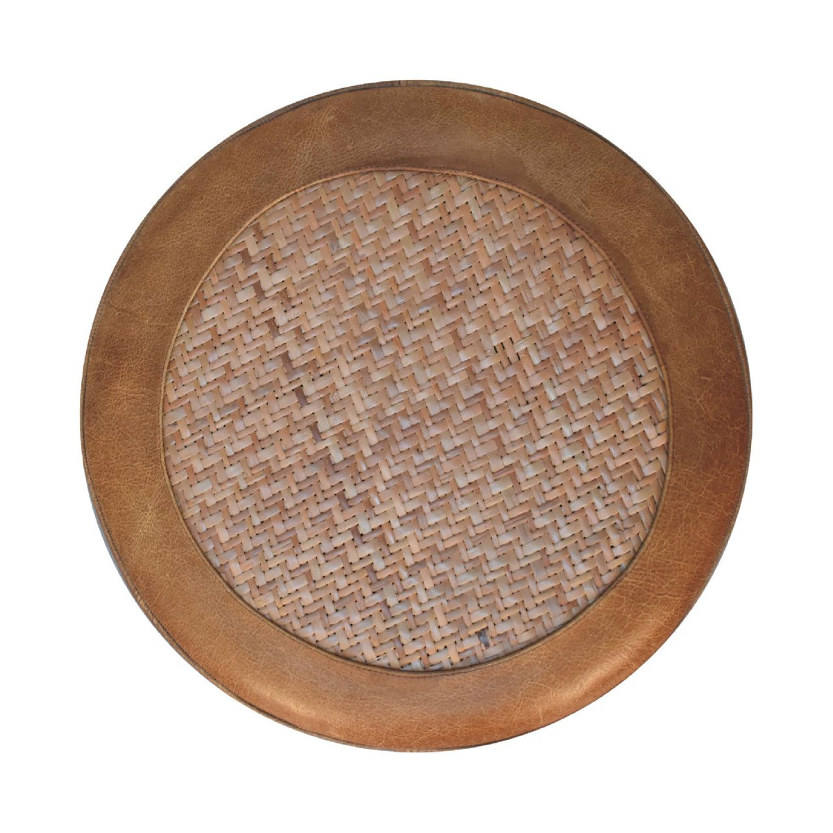 Seagrass Buffalo Footstool | Buffalo Leather