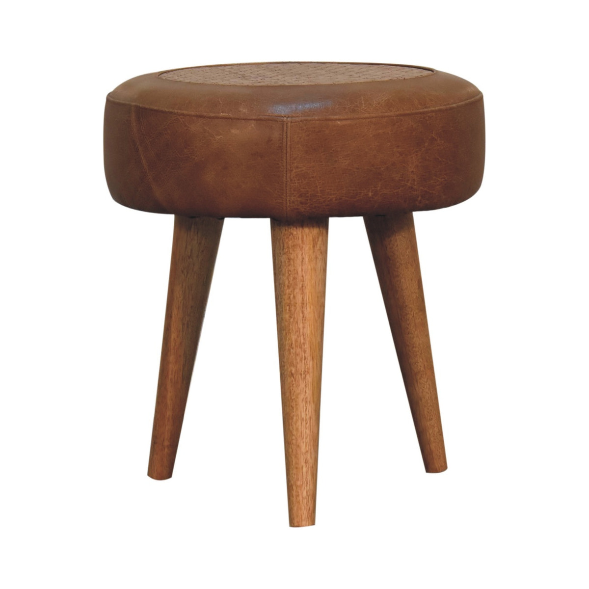 Seagrass Buffalo Footstool | Buffalo Leather