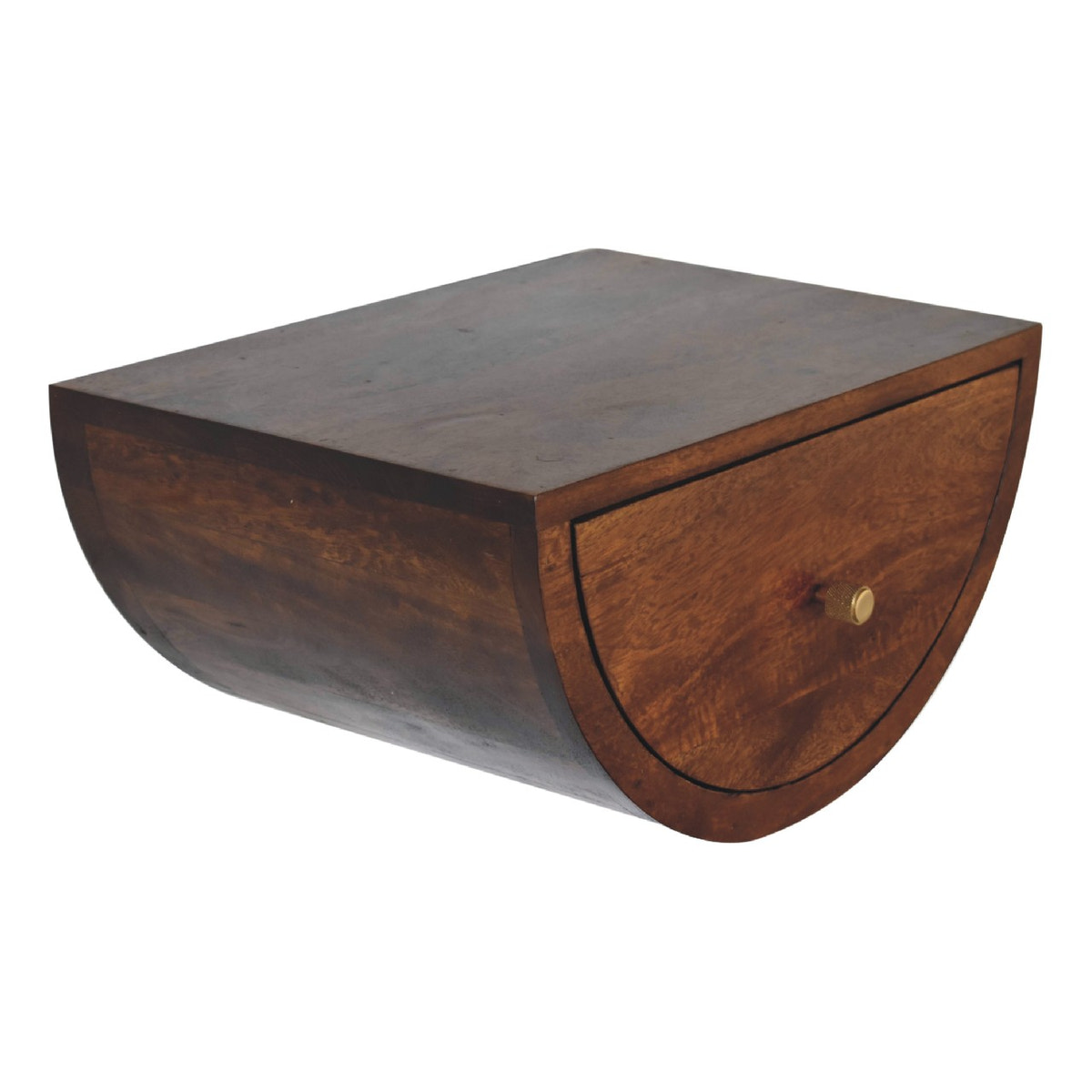 Chestnut Crescent Floating Bedside Table | Wall-Mounted