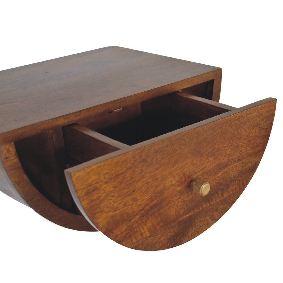 Chestnut Crescent Floating Bedside Table | Wall-Mounted