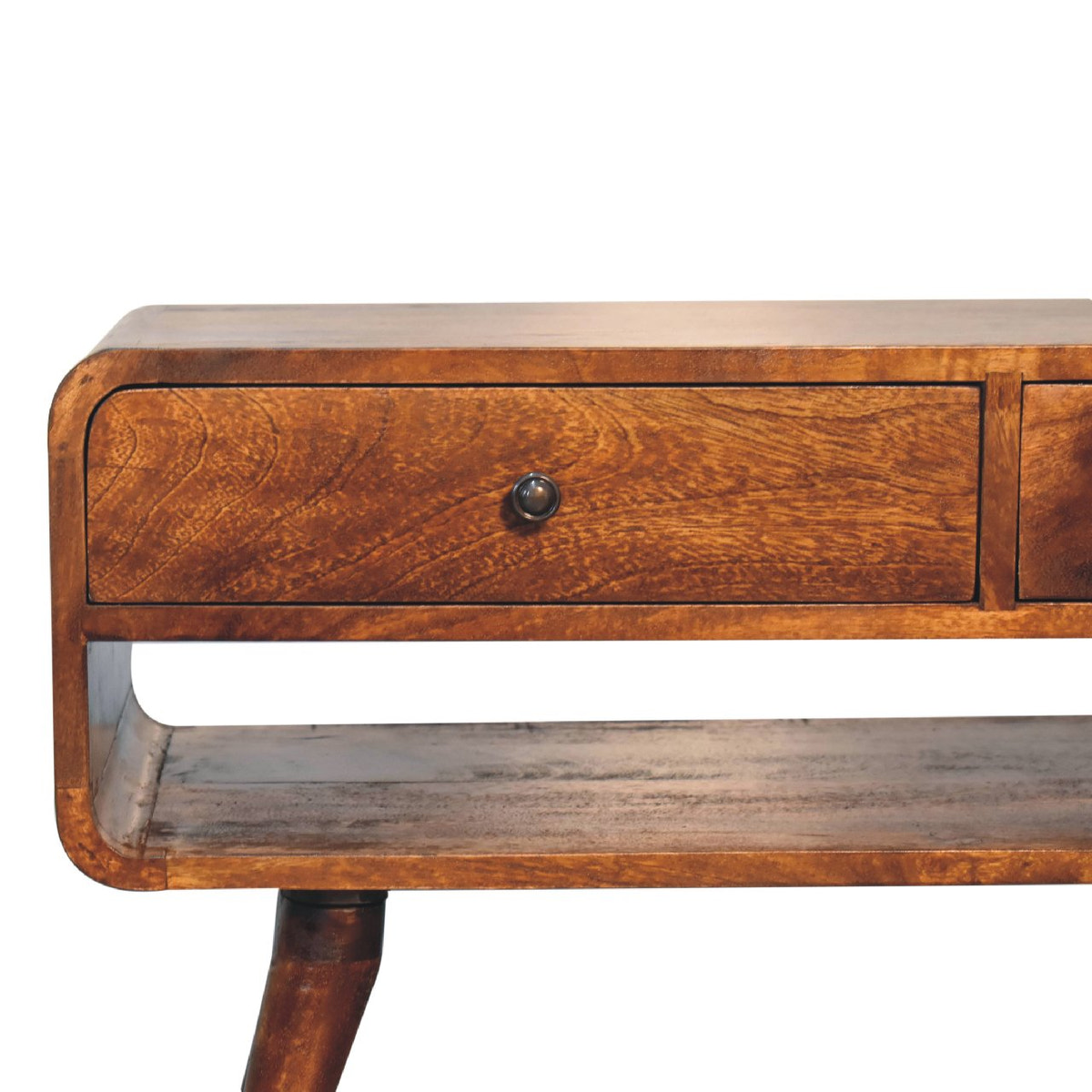Reverse Curved Chestnut Chest of Drawers