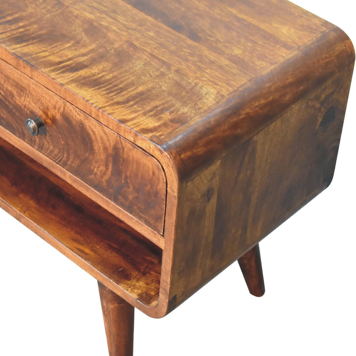 Reverse Curved Chestnut Chest of Drawers