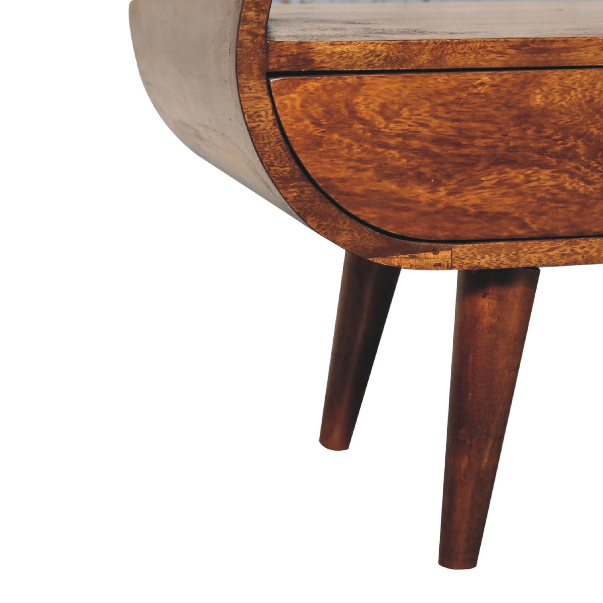 Chestnut Circular TV Stand Chest of Drawers