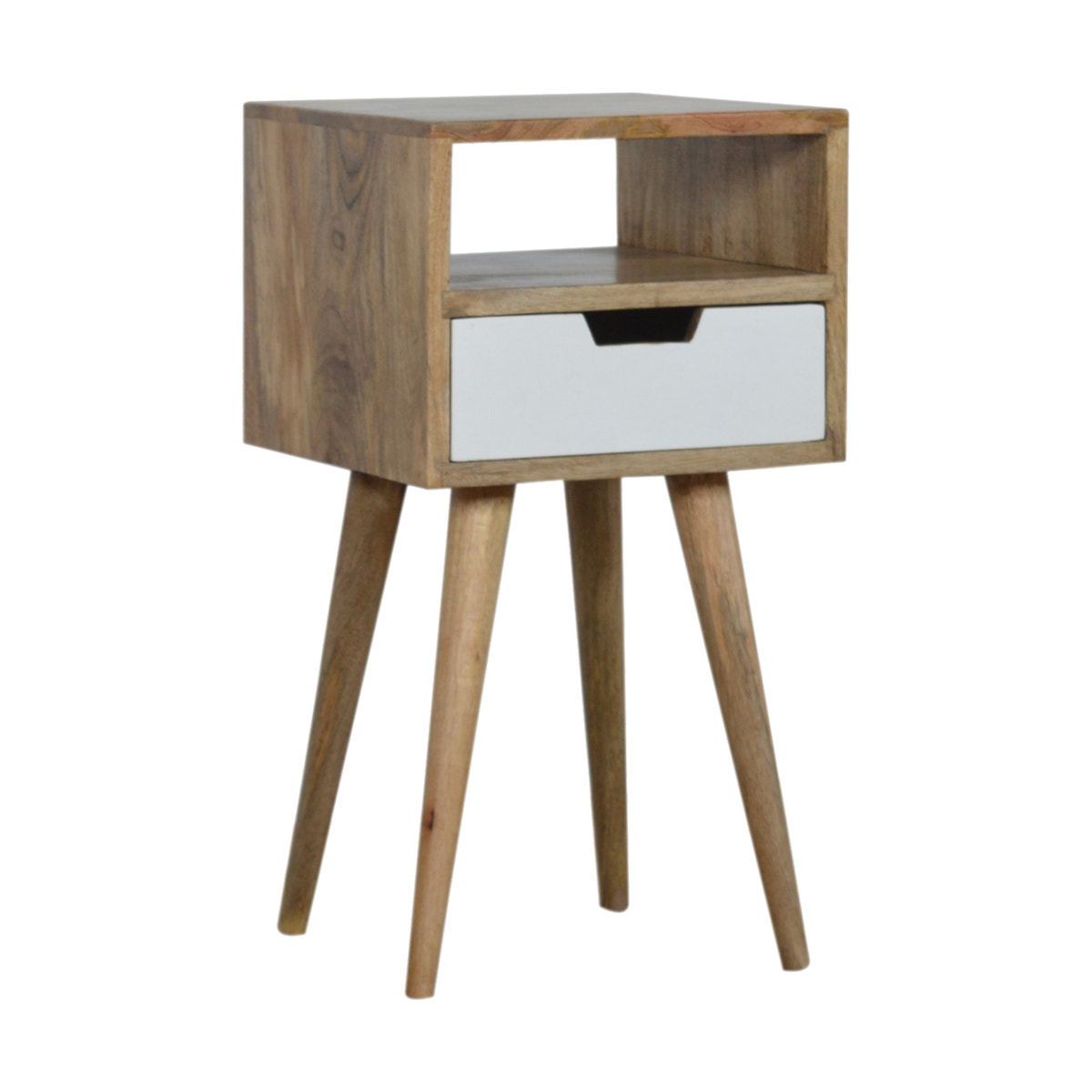 Mini White Hand Painted Bedside Table | Hand-Painted Mango Wood