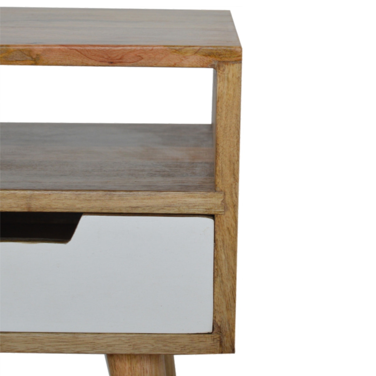 Mini White Hand Painted Bedside Table | Hand-Painted Mango Wood