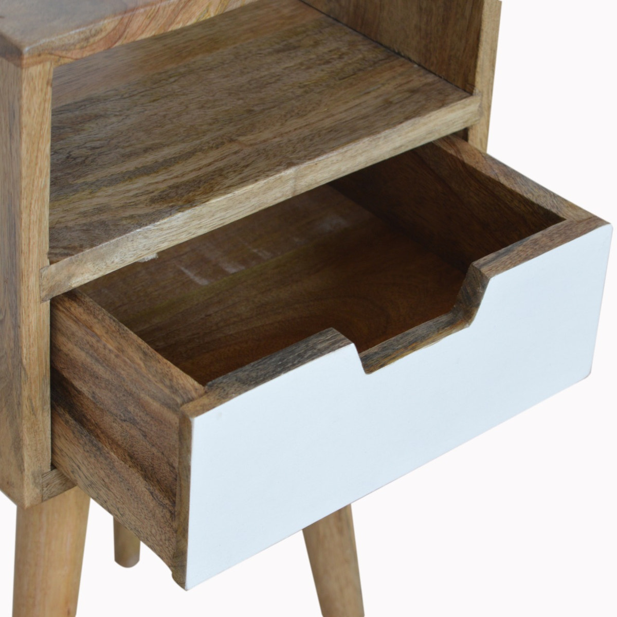 Mini White Hand Painted Bedside Table | Hand-Painted Mango Wood