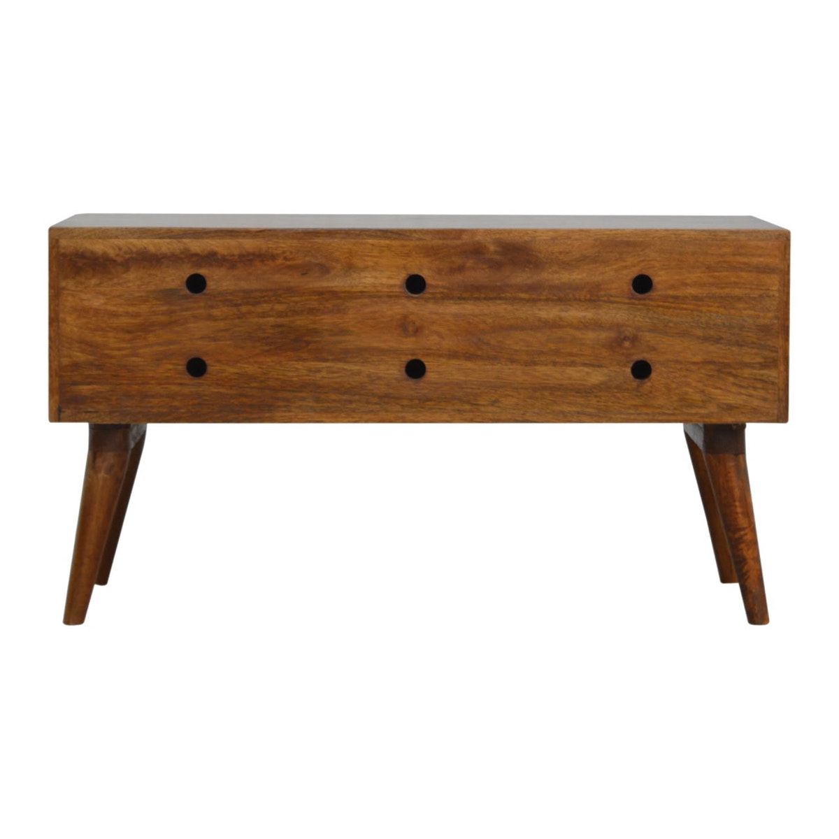 Chestnut Diamond Storage Bench | Hand-Carved