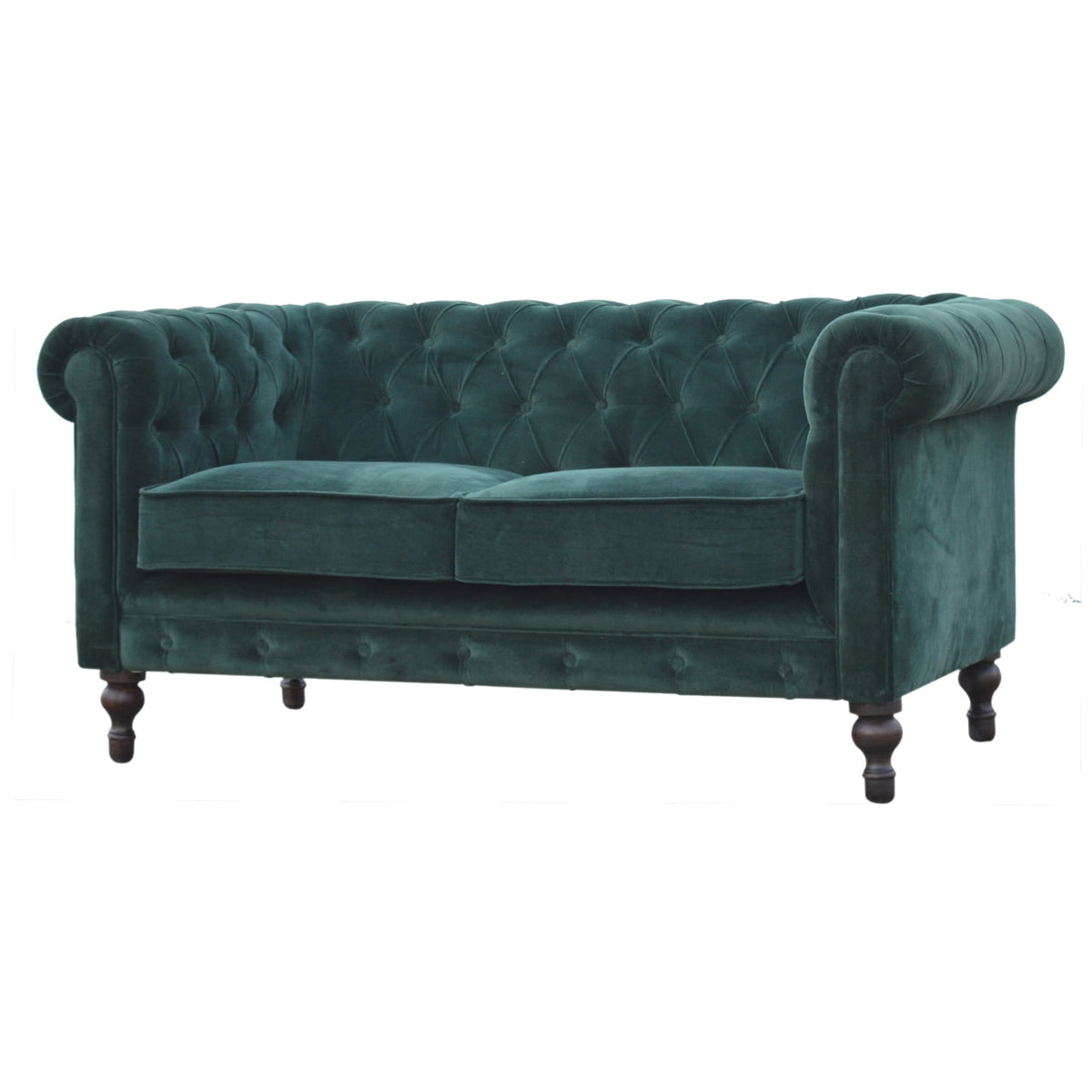 Emerald Green Velvet Chesterfield Chest of Drawers | Cotton Velvet