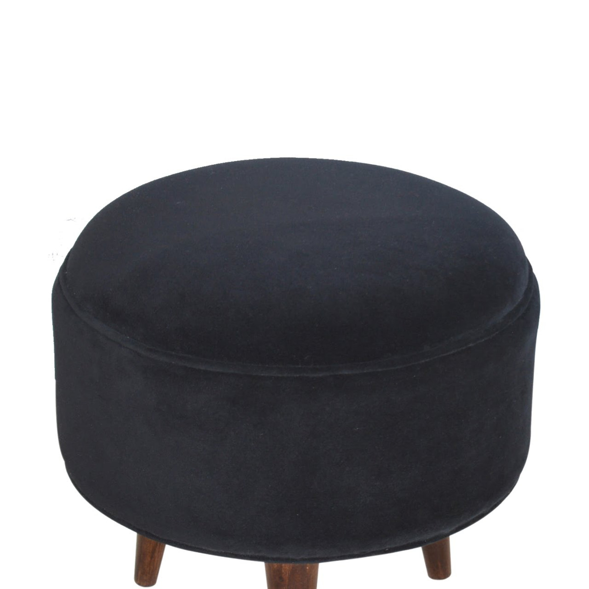 Black Velvet Nordic Style Footstool | Cotton Velvet