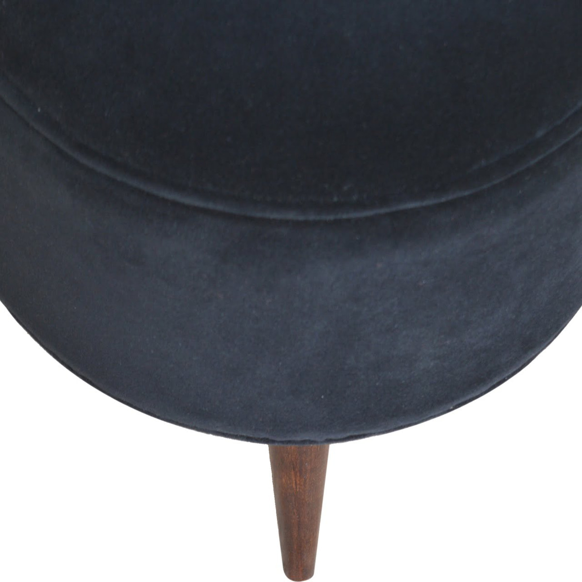Black Velvet Nordic Style Footstool | Cotton Velvet