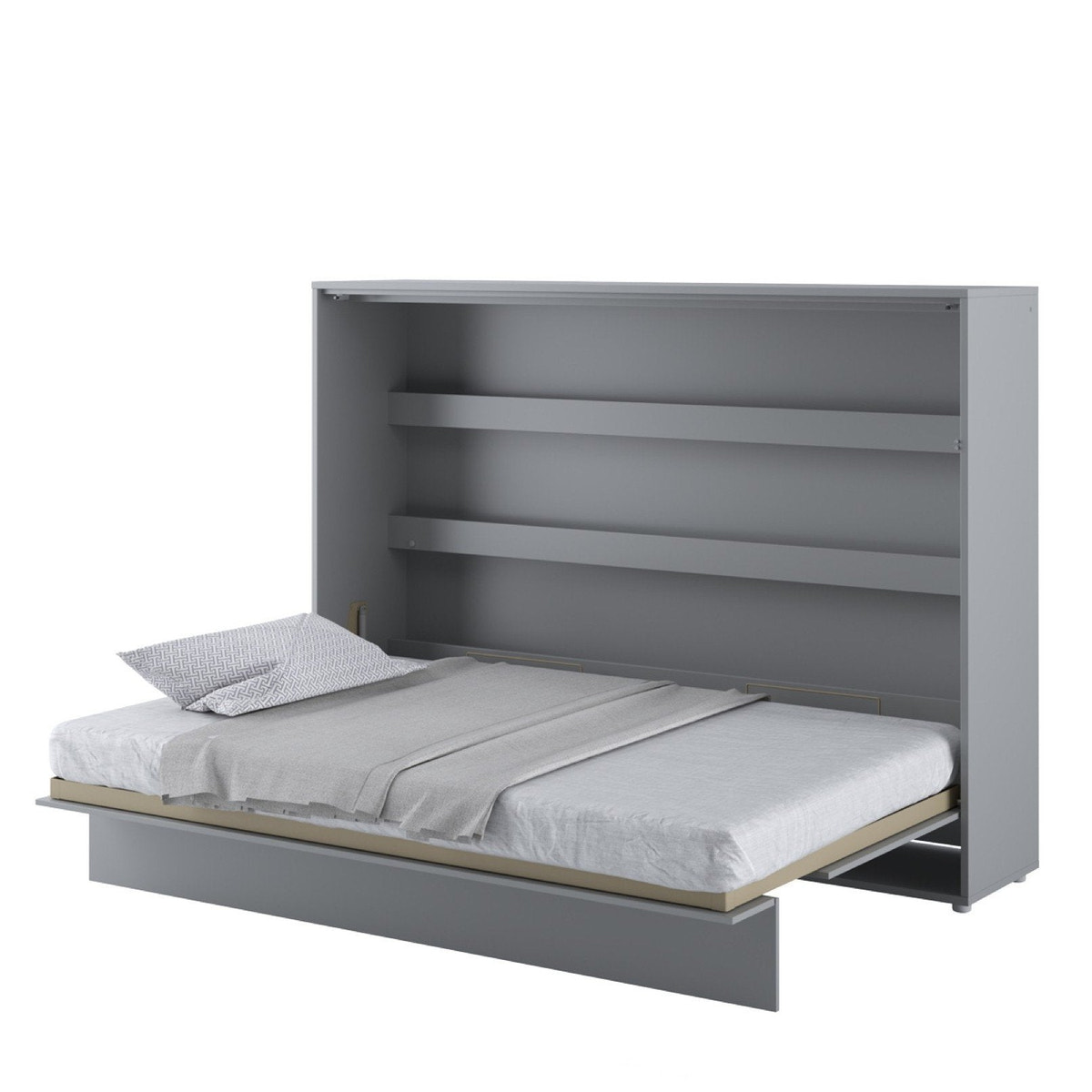 Double (140cm) Horizontal Wall Bed (Gas Lift) Grey Matt