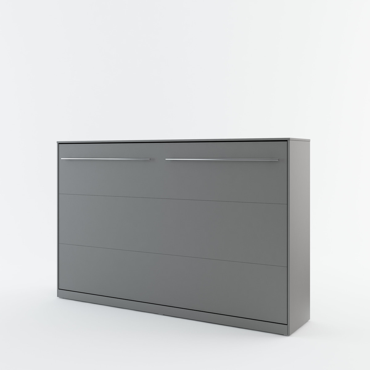 Small Double (120cm) Horizontal Wall Bed (Spring Lift) Grey Matt