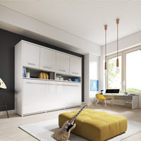 Single (90cm) Horizontal Wall Bed with Cabinet