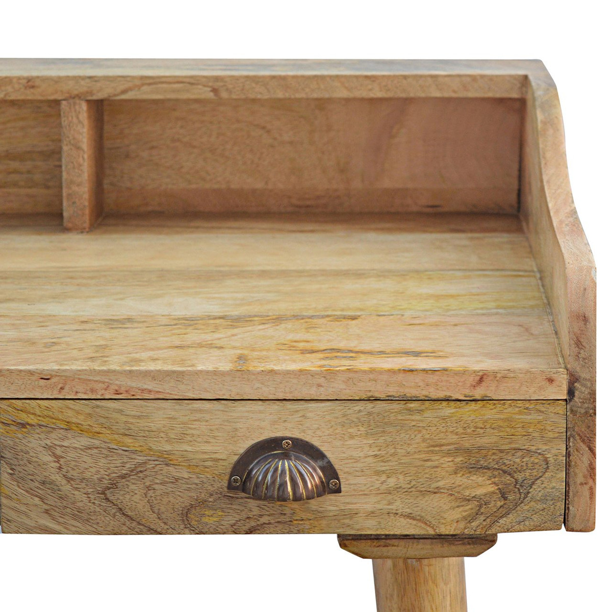 Gallery Back Shell Writing Desk | Oak Solid Mango Wood