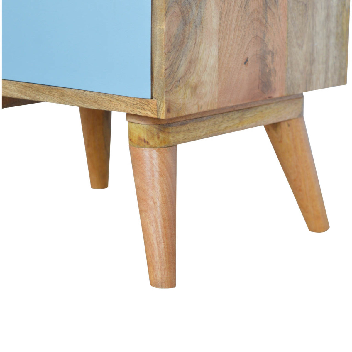 Blue and White Gradient Bedside Table | Oak-Ish Mango Wood