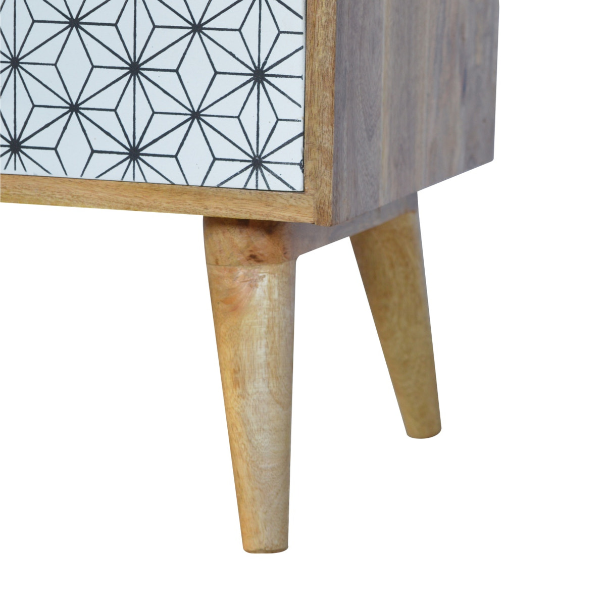 Prima Bedside with Open Slot Bedside Table | Oak Solid Mango Wood