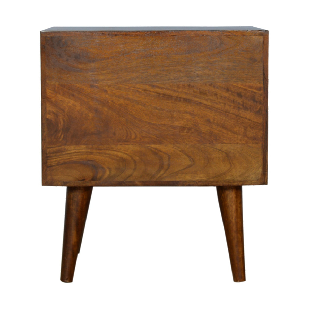 Chestnut Prism Bedside Table | Hand-Carved