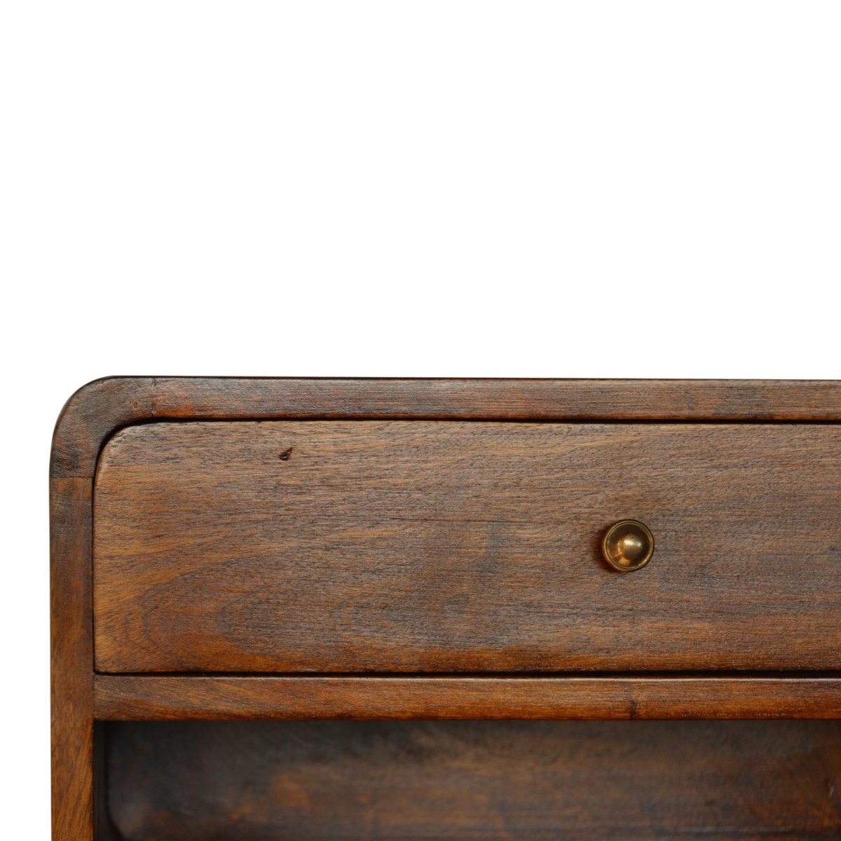 Chestnut Curve Floating Bedside Table | Wall-Mounted