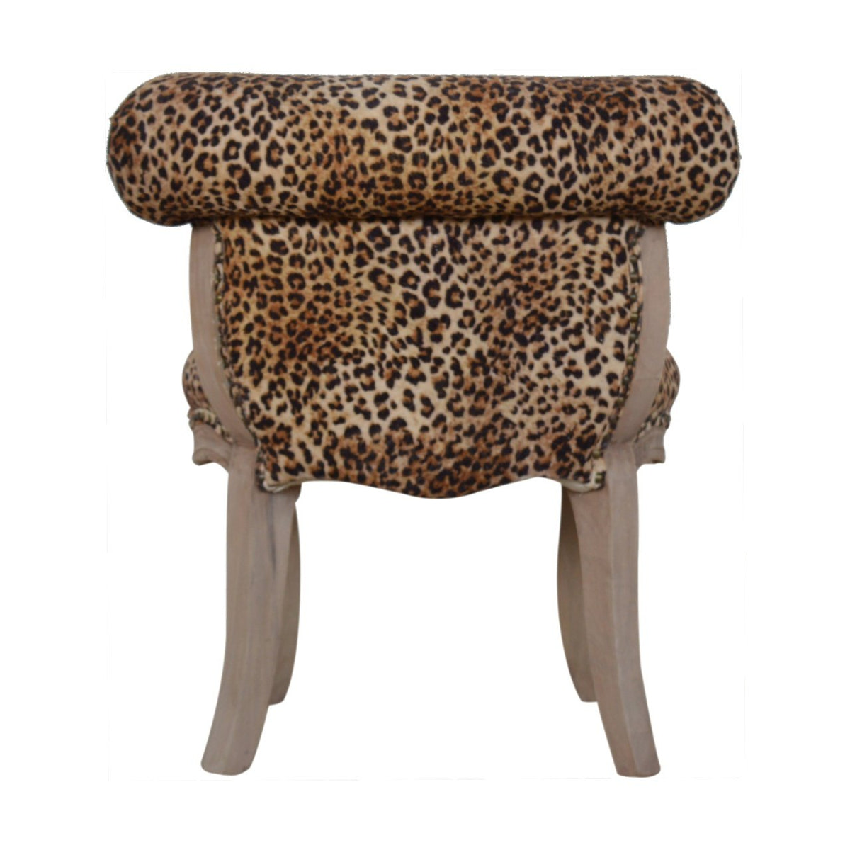 Leopard Print Studded Chair | Cotton Velvet