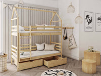 Alex Single (3ft) Solid Pine Bunk Bed with Under Bed Storage Drawers