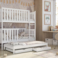 Single (3ft) Solid Pine Bunk Bed with Trundle & 2 Storage Drawers