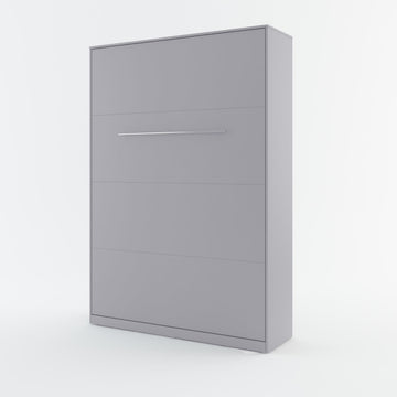 Small double vertical wall bed in Grey Matt, closed