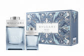 Bvlgari perfume set with bottle and packaging on a white background