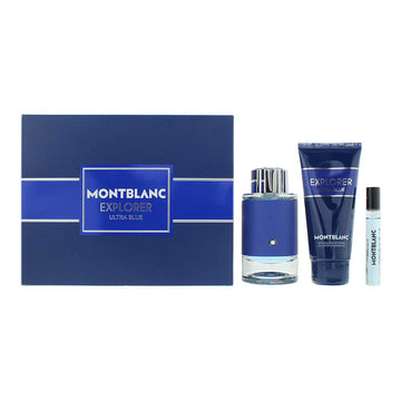 Mont Blanc Explorer Ultra Blue Gift Set 100ml EDP + 7.5ml EDP + 100ml Shower Gel