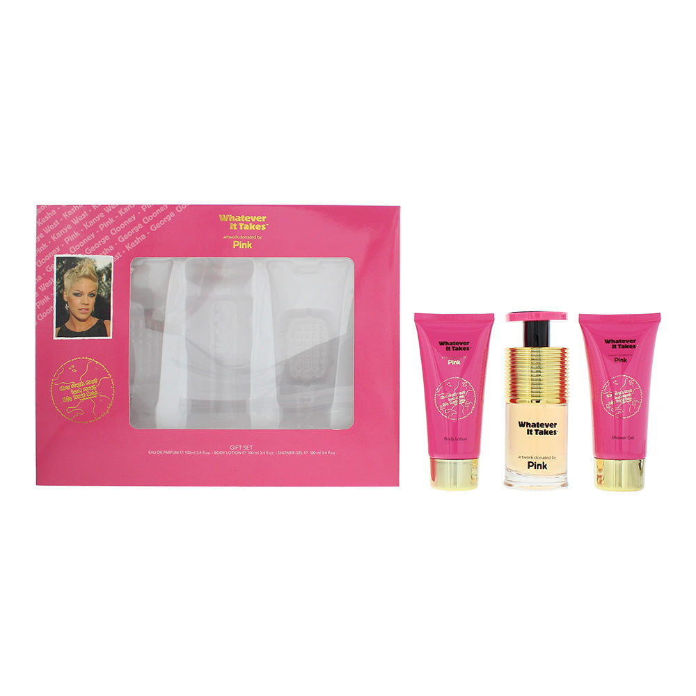 Whatever It Takes Pink Gift Set: EDP 100ml - Body Lotion 100ml - Shower Gel 100ml