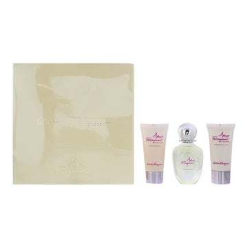 Salvatore Ferragamo Amo Ferragamo Flowerful Gift Set 50ml EDT + 50ml Body Lotion + 50ml Shower Gel